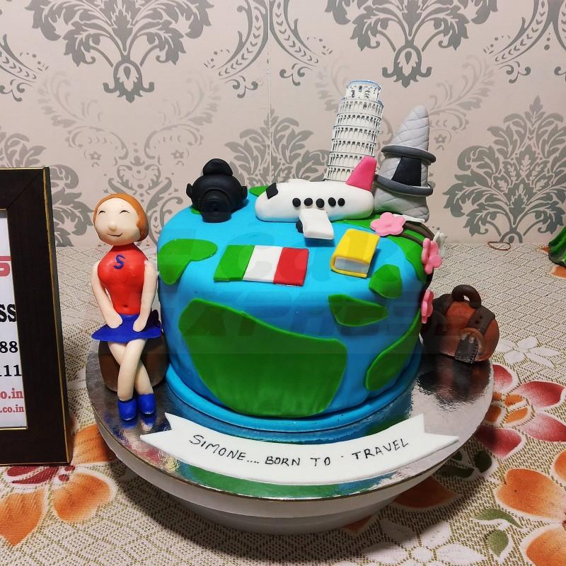 Italy Travel Theme Fondant Cake