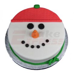 Snowman Face Fondant Cake