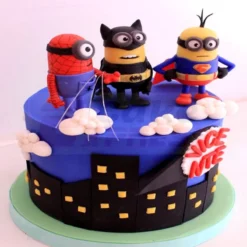 Minions As Avengers Fondant Cake