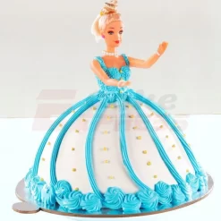 Blue Barbie Doll Cream Cake