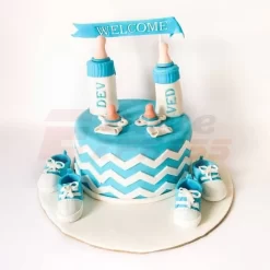 Twin Baby Welcoming Fondant Cake