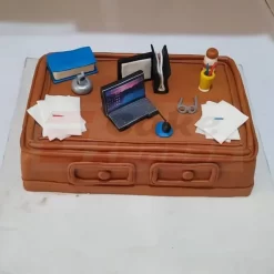 Office Table Theme Fondant Cake
