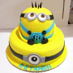 2 Tier Minion Fondant Cake
